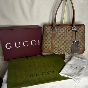 Gucci Miss GG Canvas Tote Bag NWT   Authentic